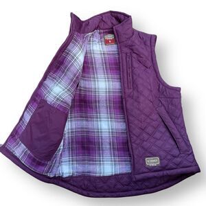 C.E. Schmidt Chore Outdoor Workwear Barn Purple Flannel Lined Vest Small
